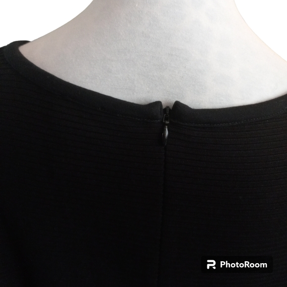 Chico's 3 (16) women's black sheath ribbed crewneck cap sleeve dress - Picture 5 of 12